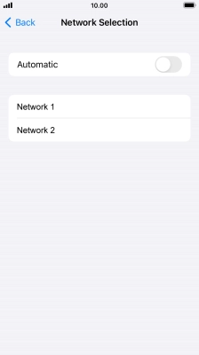 If you turn off the function, press the required network.