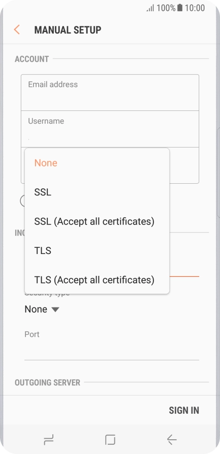 Press None to turn off the function.