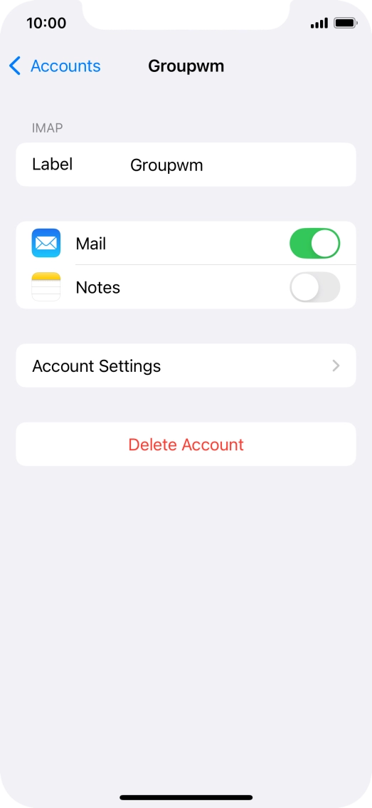 Press Account Settings.