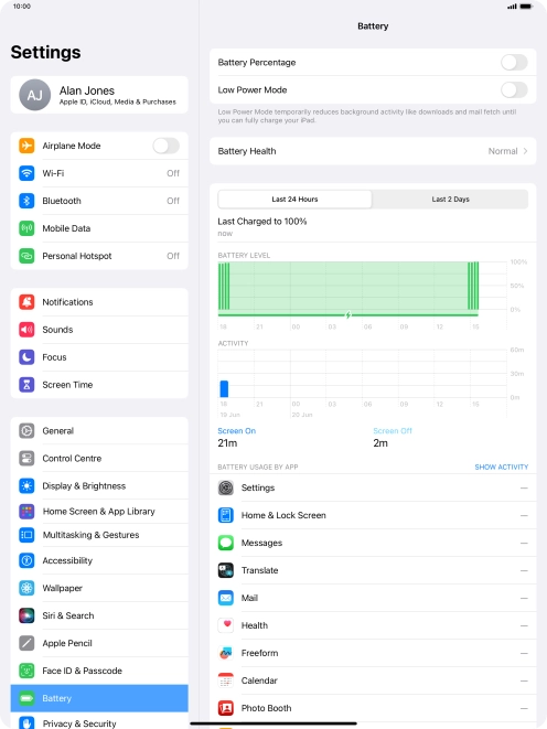 Press the indicator next to 