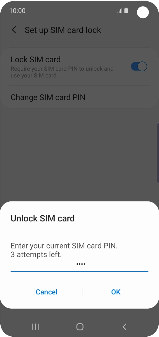 Key in your PIN and press OK. The default PIN is 1111.