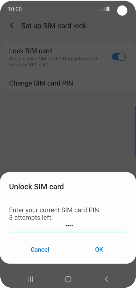 Key in your PIN and press OK. The default PIN is 1111.