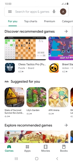 Slide your finger right starting from the left side of the screen.