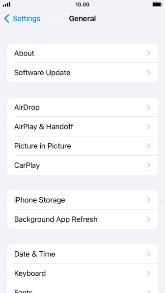 Press Software Update. If a new software version is available, it's displayed. Follow the instructions on the screen to update the phone software.