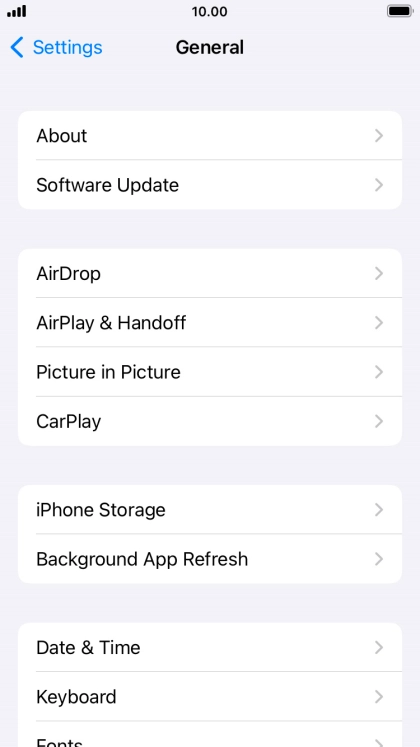 Press Software Update. If a new software version is available, it's displayed. Follow the instructions on the screen to update the phone software.