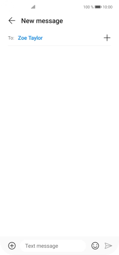 Press the text input field and write the text for your MMS.