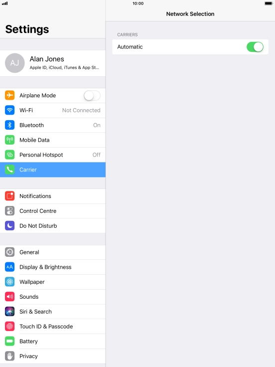 Press the indicator next to 