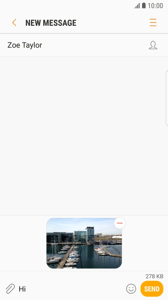 Press SEND when you've written your picture message.