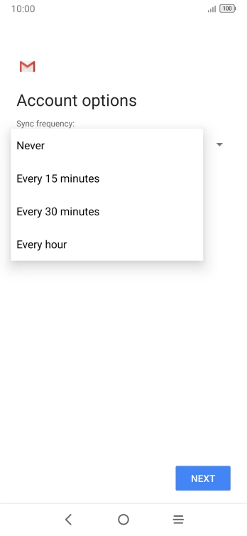 Press the required setting.