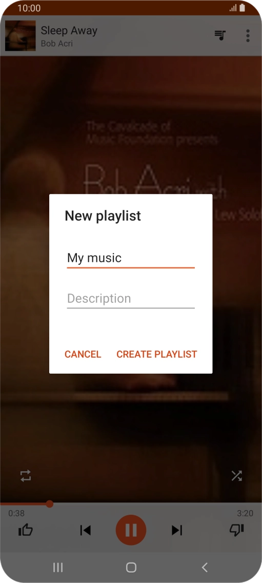 Key in a name for the playlist and press CREATE PLAYLIST.