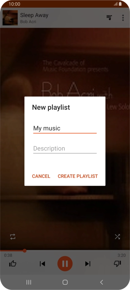 Key in a name for the playlist and press CREATE PLAYLIST.