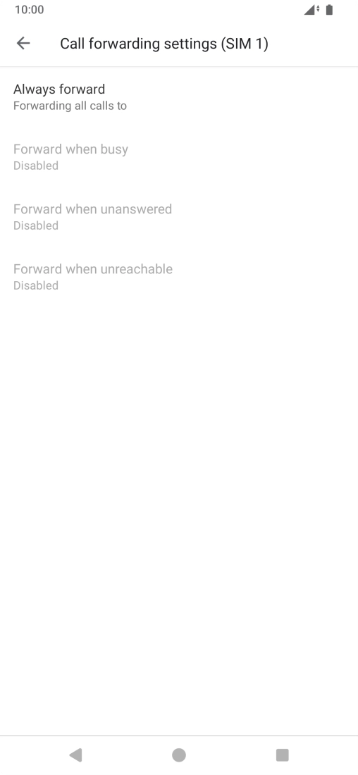 Press the required divert type.
