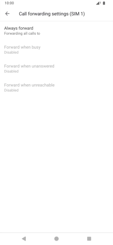 Press the required divert type.