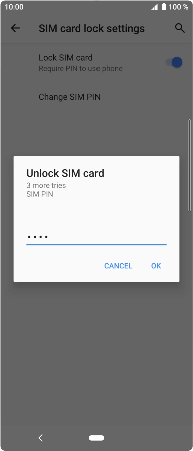 Key in your PIN and press OK. The default PIN is 1111.