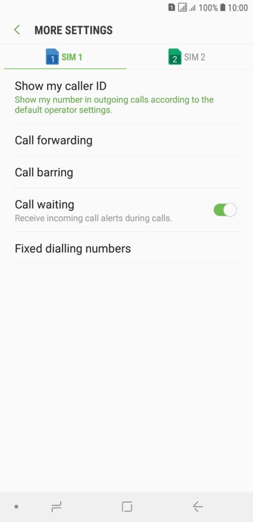 Press the required SIM.