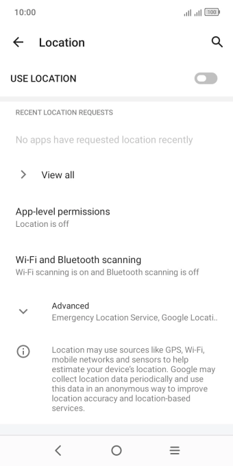 Press the indicator to turn the function on or off.