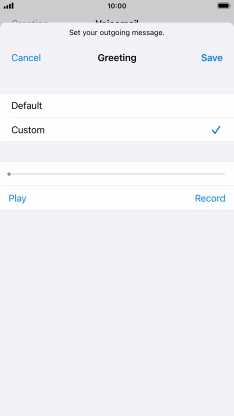 Press Play to play back your greeting.
