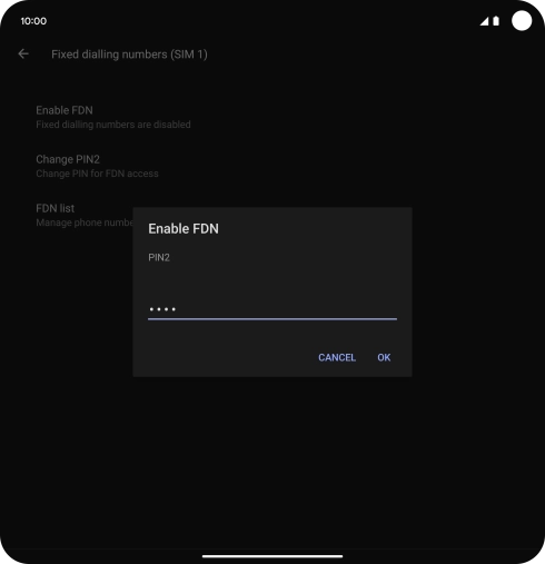 Key in your PIN2 and press OK. The default PIN2 is 0000.
