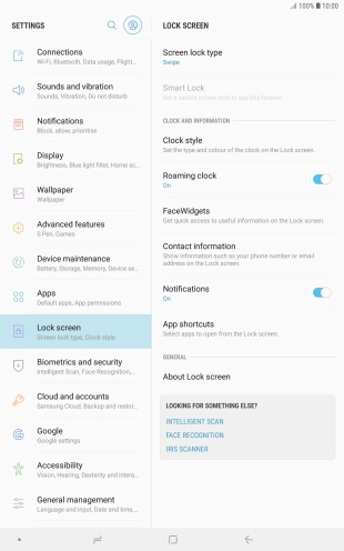 Press Screen lock type.
