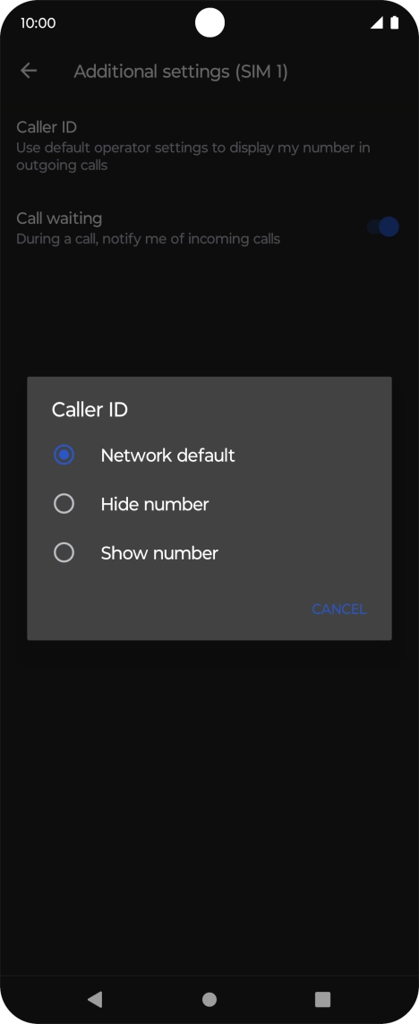 Press Show number to turn on caller identification.