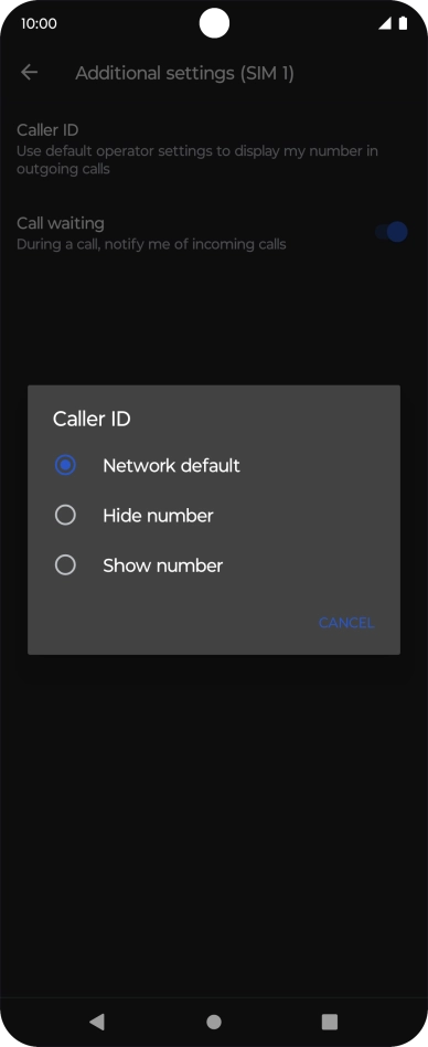 Press Show number to turn on caller identification.