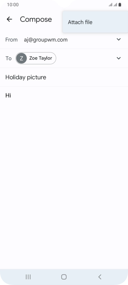Press Attach file and go to the required folder.