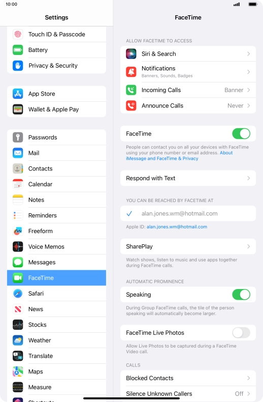 Press the indicator next to 