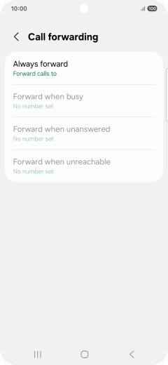 Press the required divert type.