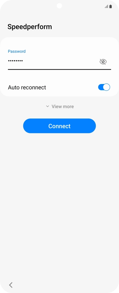 Key in the password for the Wi-Fi network and press Connect.