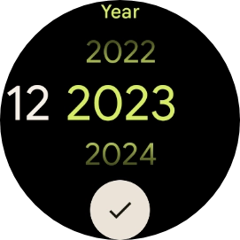 Slide your finger up or down on the screen to set the required date.