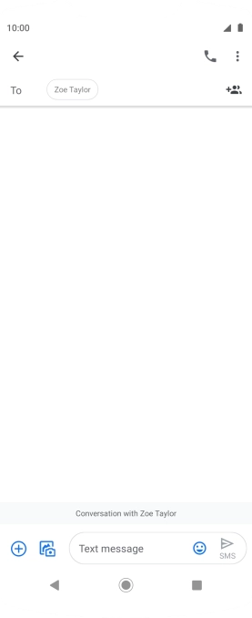 Press the text input field and write the text for your SMS.