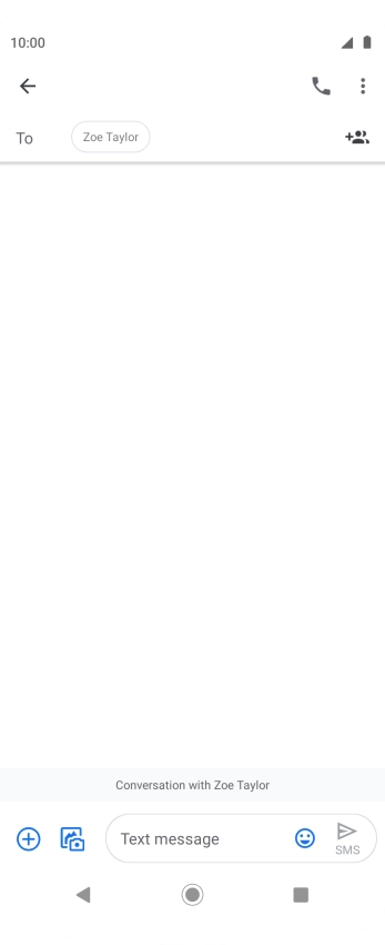 Press the text input field and write the text for your SMS.