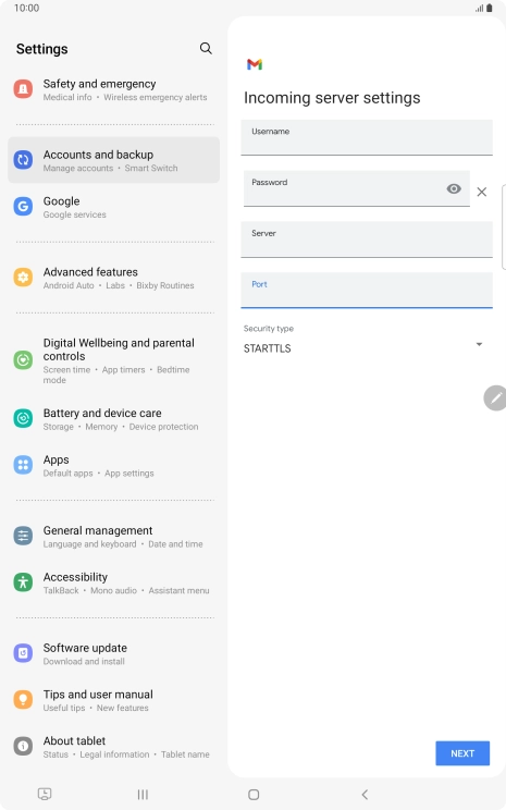 Press the drop down list below 