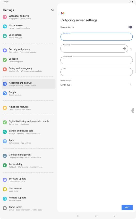 Press the field below 