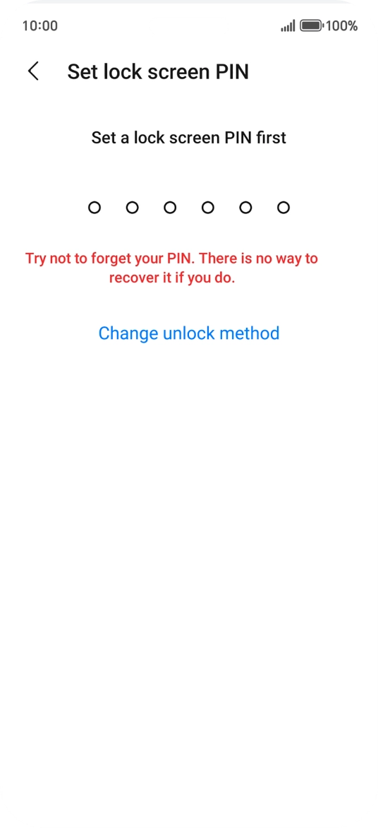 Press Change unlock method.
