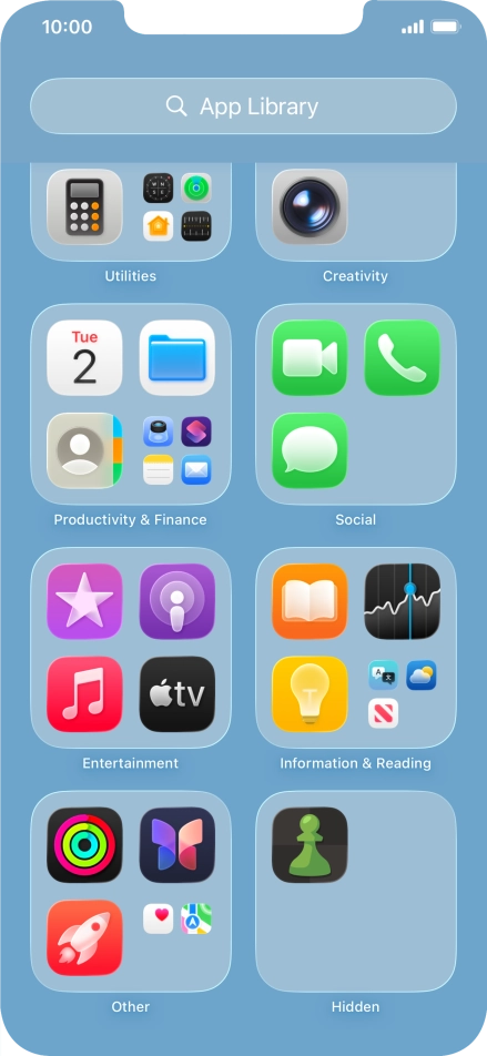 Press and hold the required app.