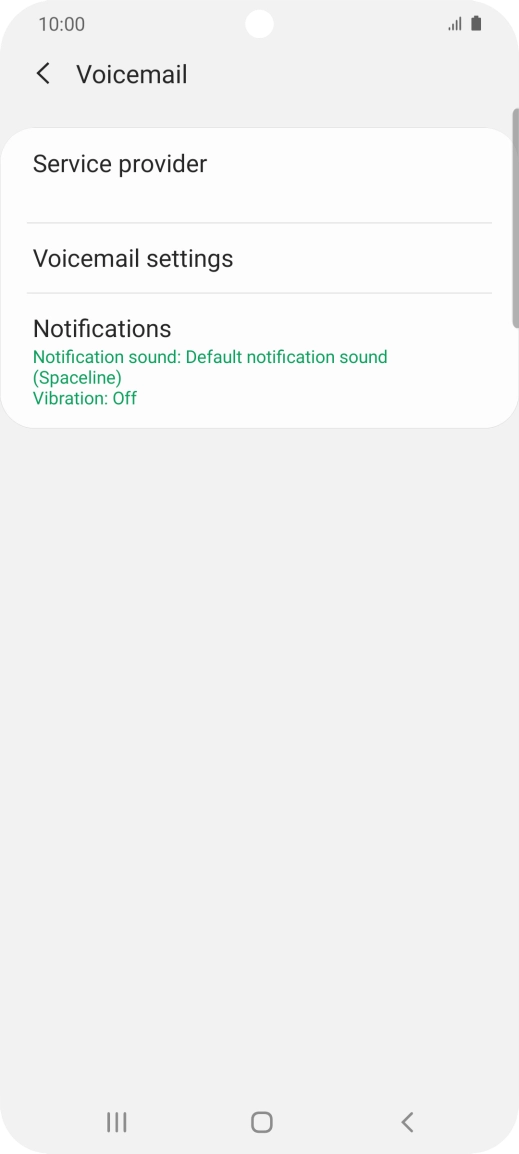 Press Voicemail settings.