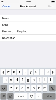 Press Password and key in the password for your email account.