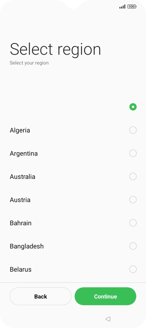 Press the required country.