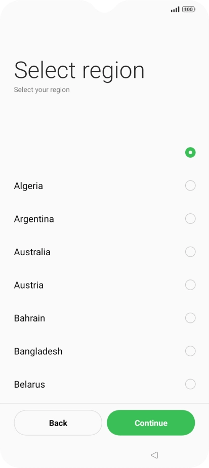 Press the required country.