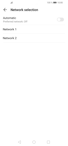If you want to select a network automatically, press the indicator next to 