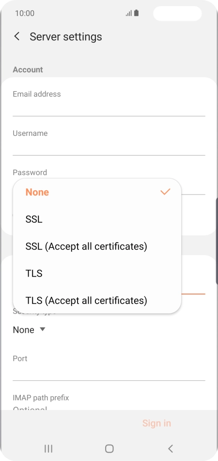 Press None to turn off the function.