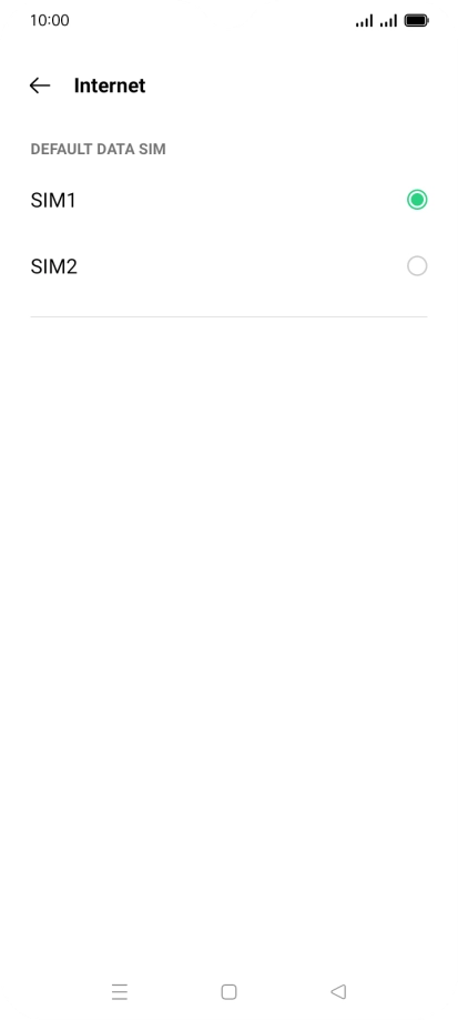 Press the required SIM.