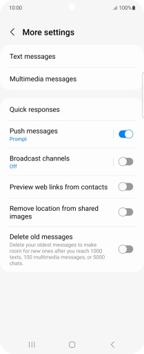 Press Text messages.