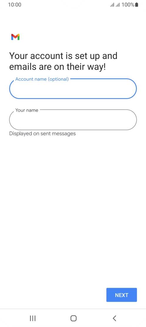 Press Your name and key in the required sender name.