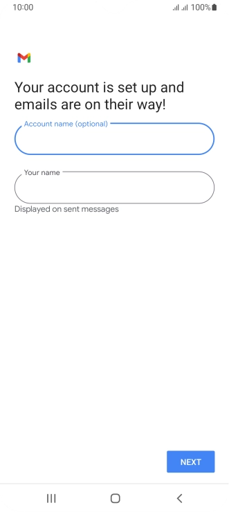 Press Your name and key in the required sender name.