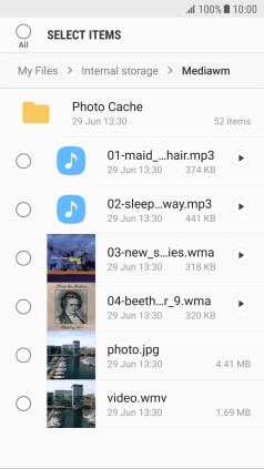 Press the required file.