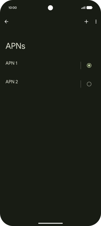 Press the field next to the data connection to activate it.