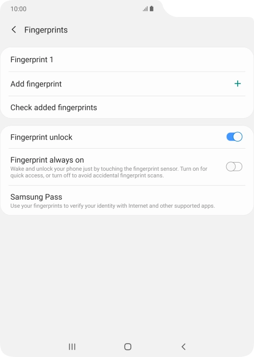 Press the indicators next to the required settings  to turn them on or off.