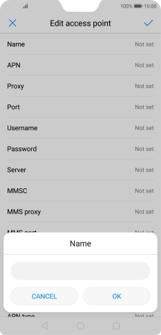 Key in EE Internet and press OK.
